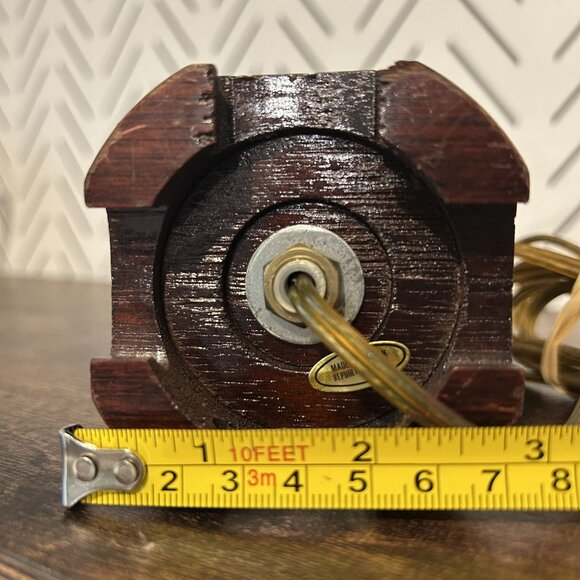 Vintage Brass Pineapple Lamp Wood Base Tropical Decor 10” Table Light - No Shade - Picture 14 of 14